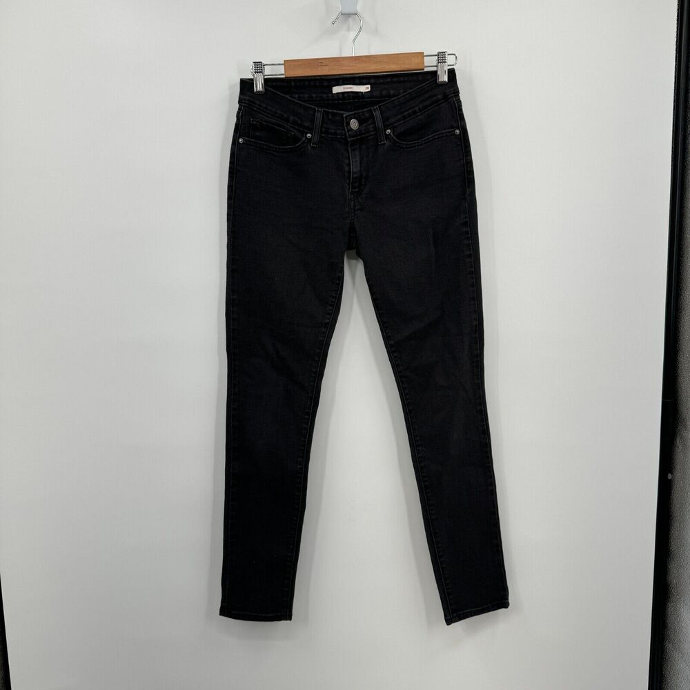 Levi's 711 Skinny Jeans Women's Size 28 Black Denim Mid-Rise 5-Pockets Cotton
